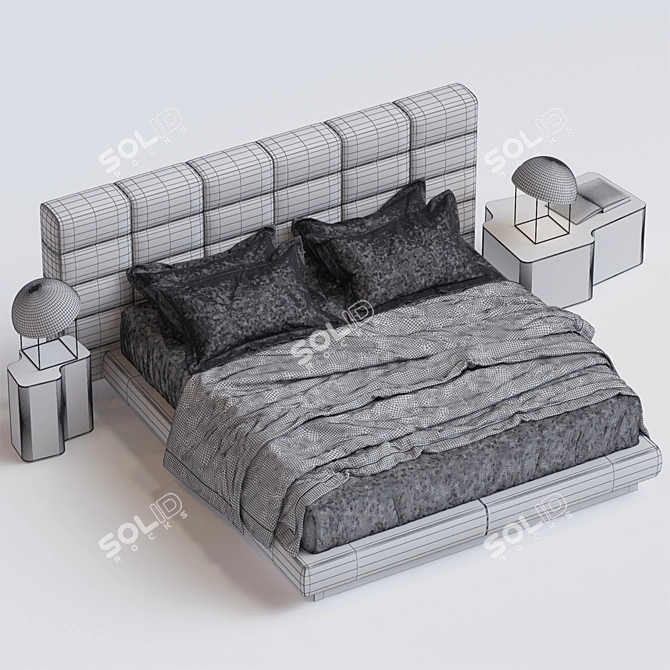 Modern Bed: Lawrence by Minotti 3D model image 3