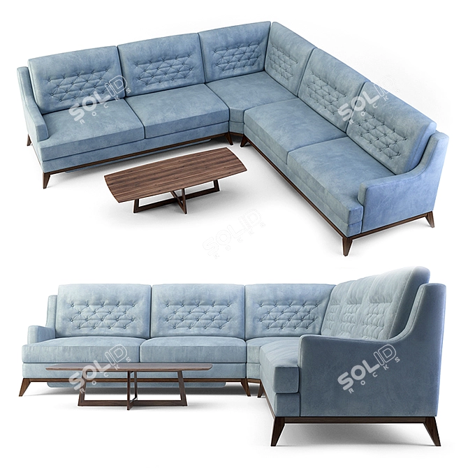 Title: Costa Bella Fabio Corner Sofa Set 3D model image 1