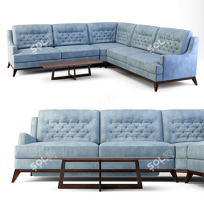 Title: Costa Bella Fabio Corner Sofa Set 3D model image 2