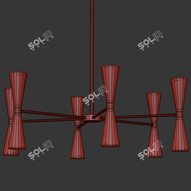 Kalco Modern 7-Arm Chandelier 3D model image 2