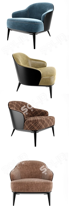 Modern Leslie Armchair: Stylish, Comfortable, and Compact 3D model image 2