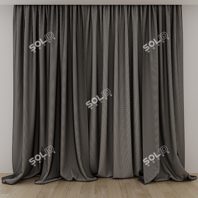 Elegant Window Curtains Set 3D model image 3