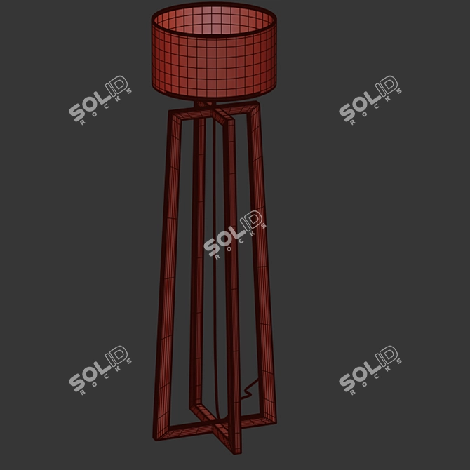 Modern Wooden Floor Lamp 3D model image 2