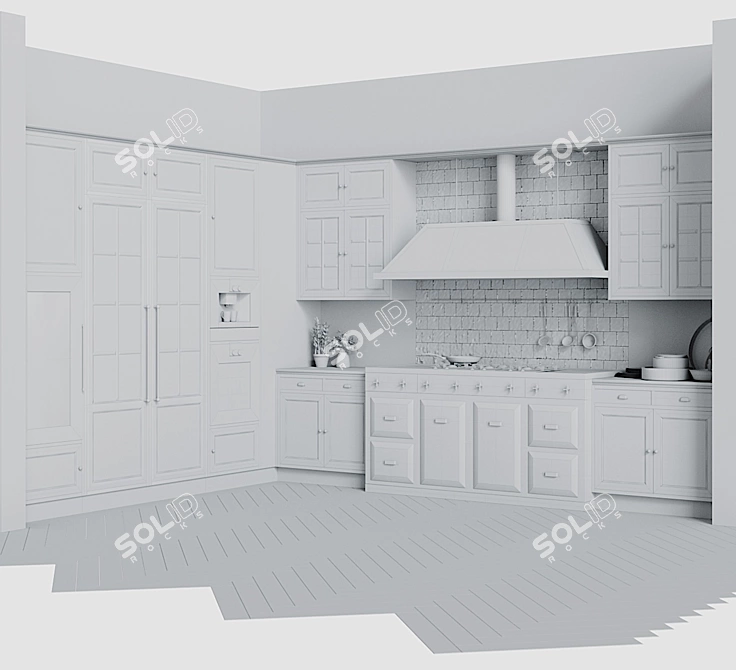 Elegant Artis Kitchen by Marchi Cucine 3D model image 3