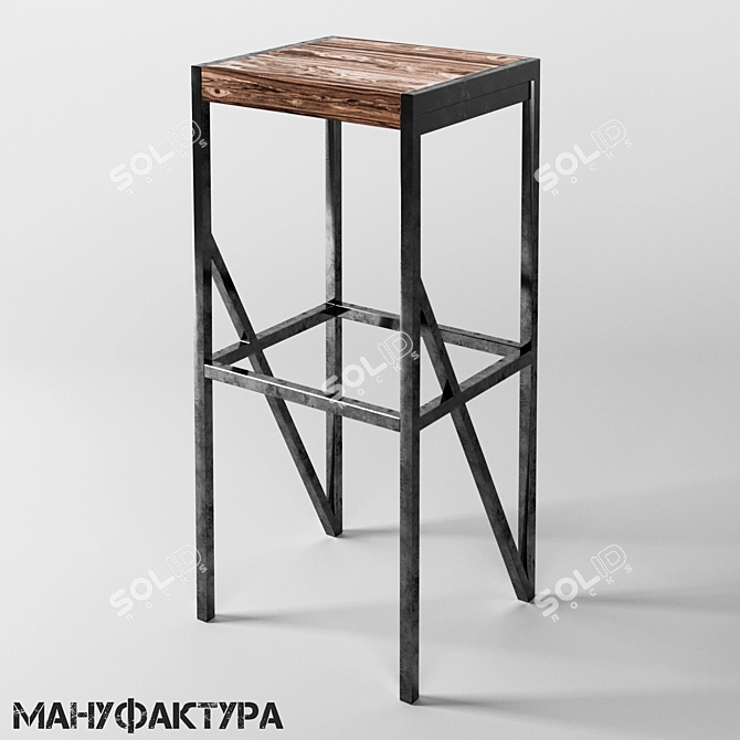 Industrial Loft Style Bar Stool 3D model image 1