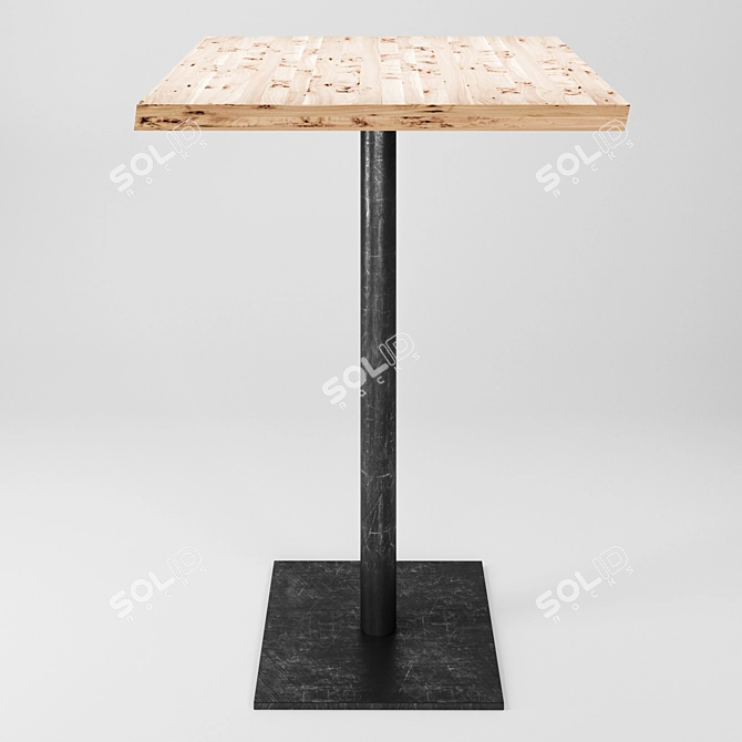 Industrial Loft Bar and Restaurant Table 3D model image 2