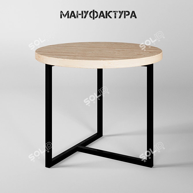 Loft Style Low Coffee Table 3D model image 1