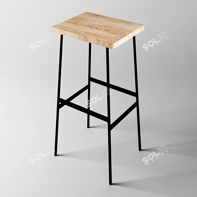 Industrial Loft Bar Stool FC-4 3D model image 2