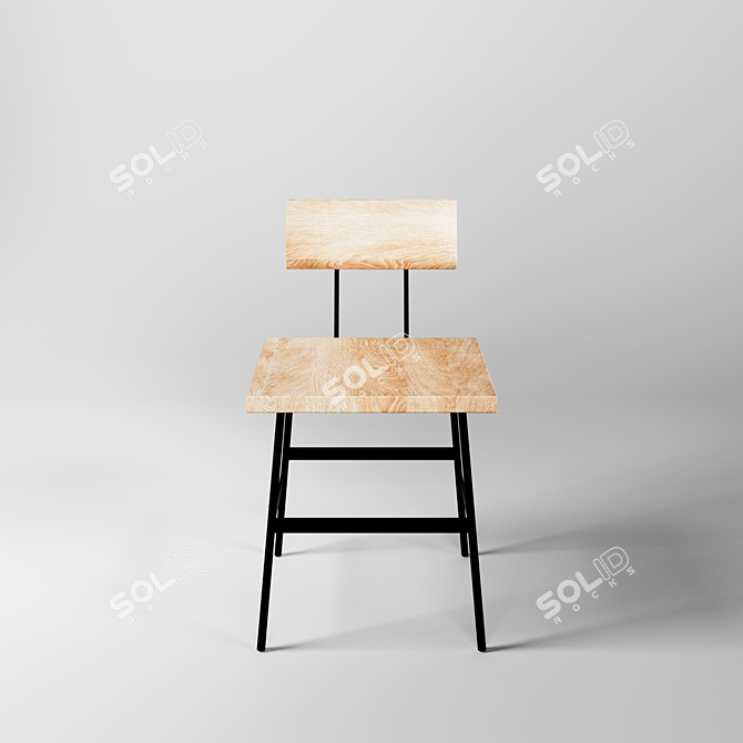 Urban Loft Bar Stool Set 3D model image 2