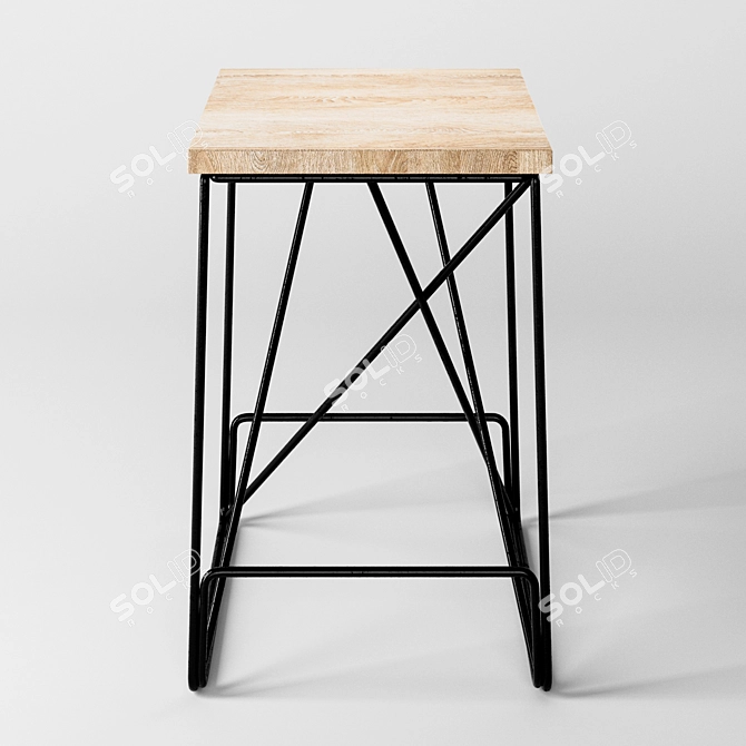 OM Loft Style Semi-Bar Stool 3D model image 2