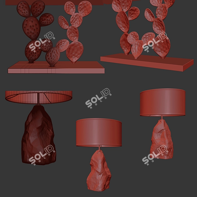 Ginger & Jagger Cactus Console Set 3D model image 3