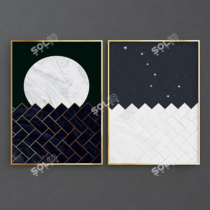 Geometric Galaxy Wall Art 3D model image 1