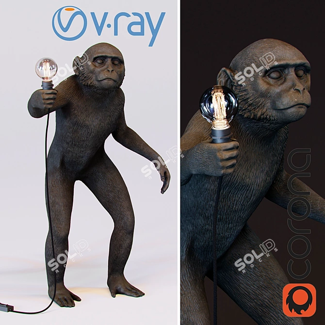 Modern Monkey Lamp: Stand Out with Style 3D model image 1