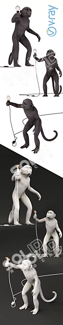 Modern Monkey Lamp: Stand Out with Style 3D model image 3