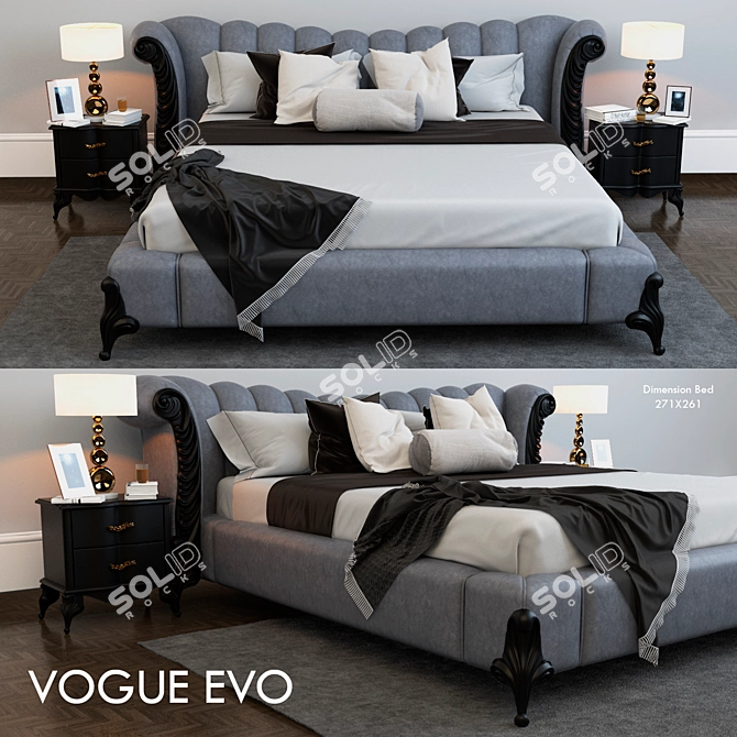 Elegant Vogue Evo - A Stylish Bedroom Solution 3D model image 1