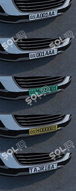 Uzbekistan Automobile Registration Numbers 3D model image 2