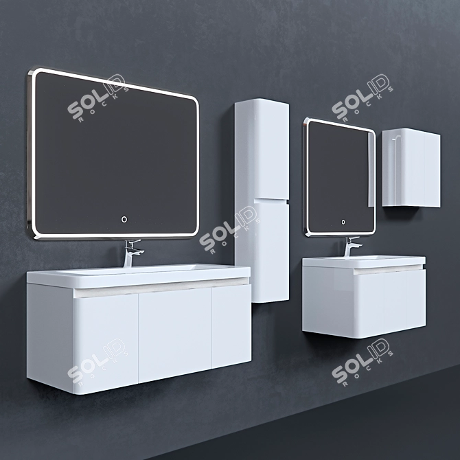 Aquaton Sherill Bathroom Furniture Set 3D model image 1