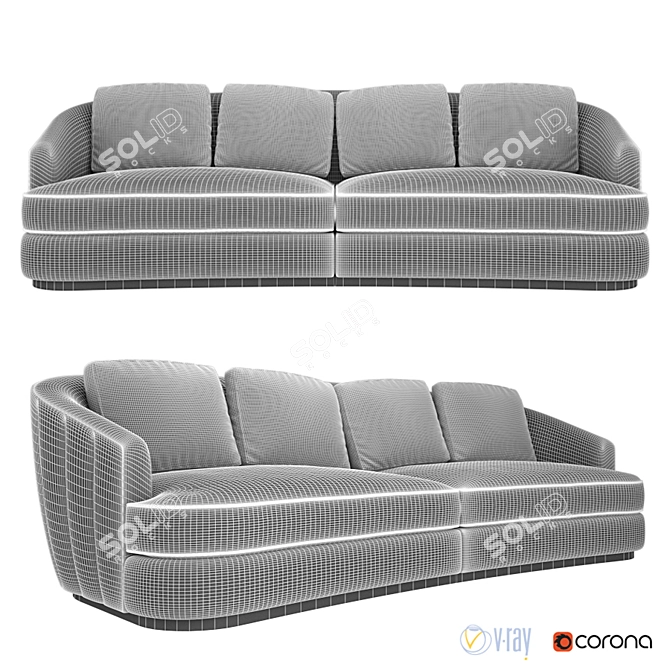 Hudson Sofa: Elegant and Timeless Design 3D model image 2