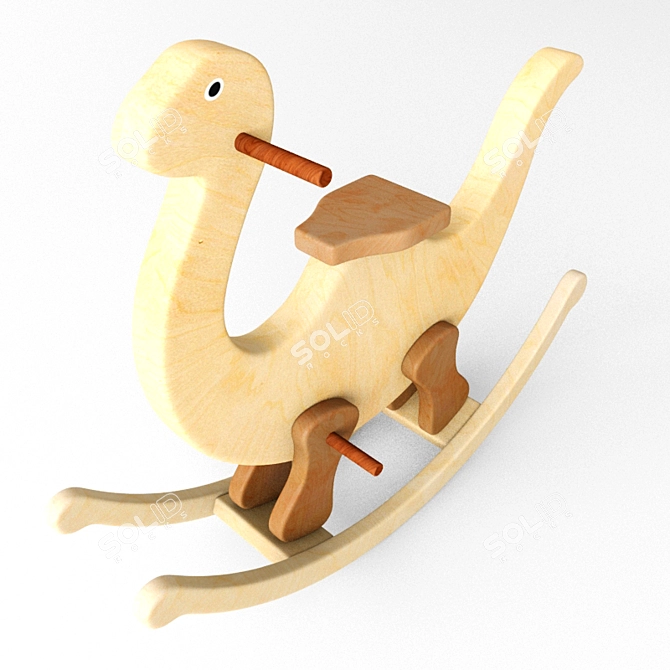 Title: Roar & Rock: Wooden Dino Delight 3D model image 2