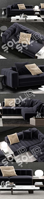 Modern and Sleek Minotti Freeman Sofa 3D model image 2