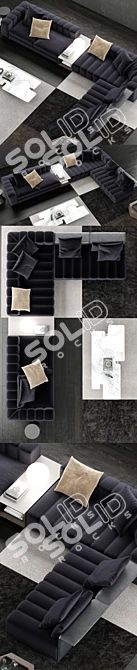 Modern and Sleek Minotti Freeman Sofa 3D model image 3