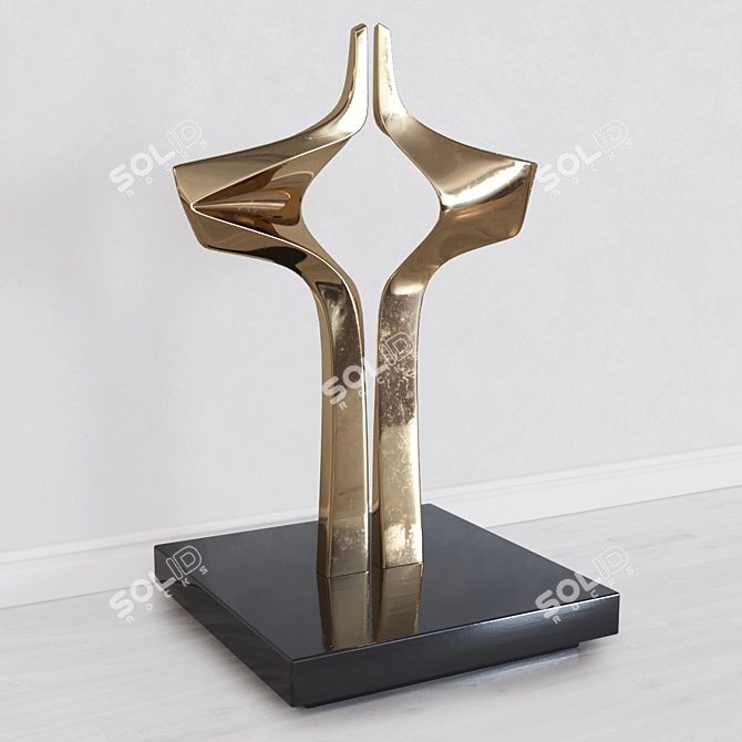 Elegant Joseph Burlini Flight Sculpture 3D model image 1