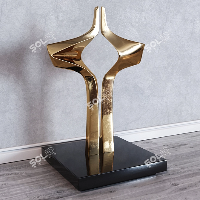 Elegant Joseph Burlini Flight Sculpture 3D model image 2