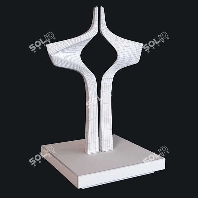 Elegant Joseph Burlini Flight Sculpture 3D model image 3