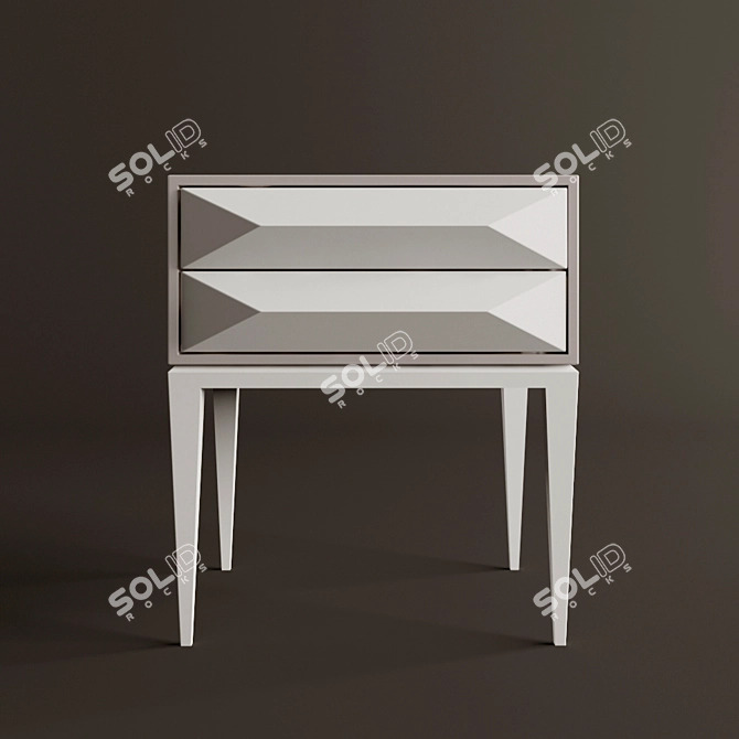 Crystal Puzzle Bedside Table | Stylish and Functional 3D model image 1
