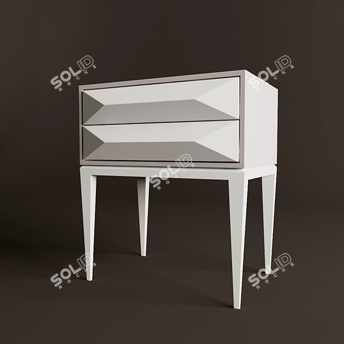 Crystal Puzzle Bedside Table | Stylish and Functional 3D model image 2