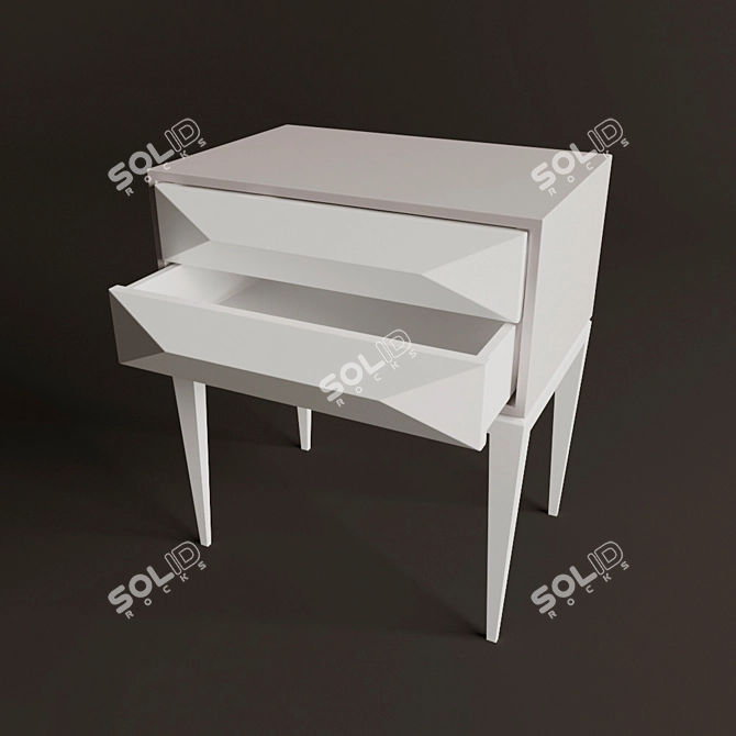 Crystal Puzzle Bedside Table | Stylish and Functional 3D model image 3