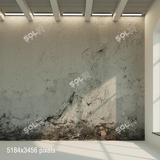 Vintage Concrete Wall Texture 3D model image 1