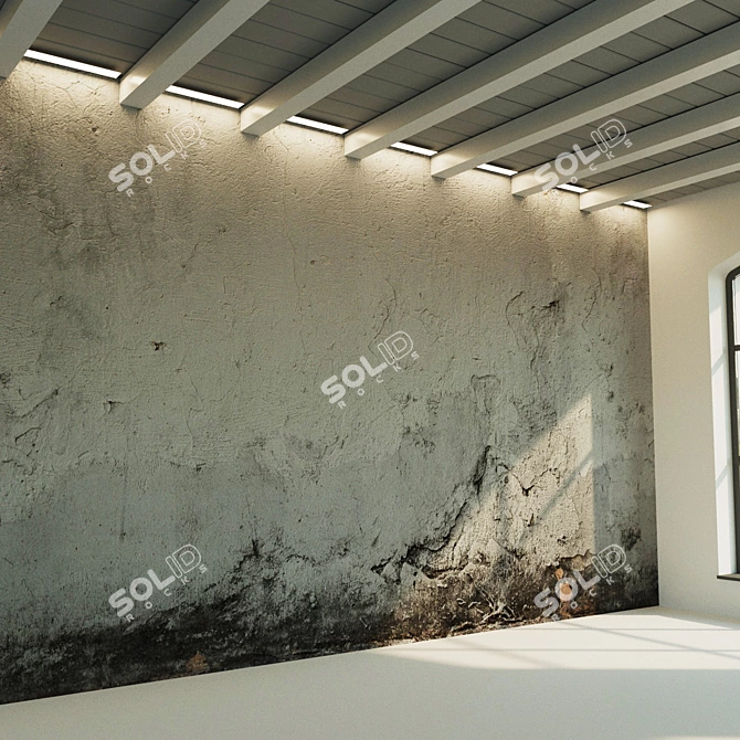 Vintage Concrete Wall Texture 3D model image 3