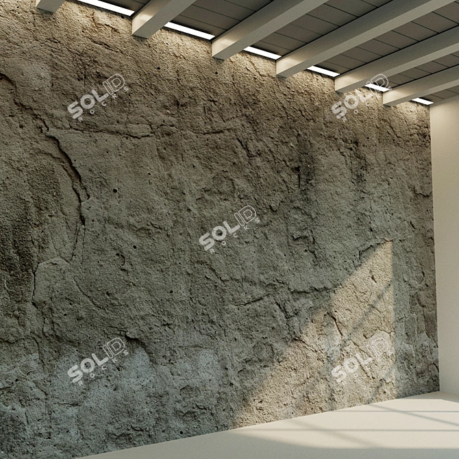 Vintage Concrete Wall Texture 3D model image 3