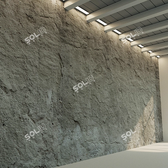 Aged Concrete Wall Texture 3D model image 3