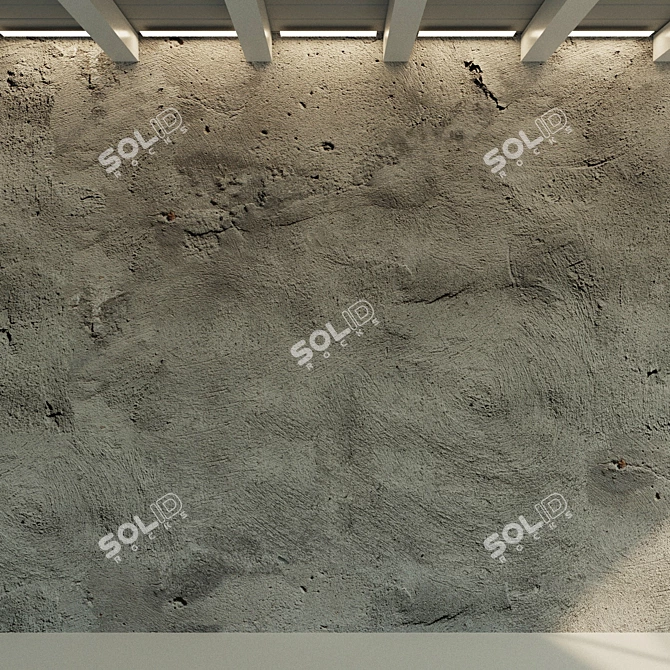 Vintage Concrete Wall Textured 3D Model 3D model image 2