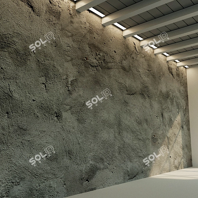 Vintage Concrete Wall Textured 3D Model 3D model image 3