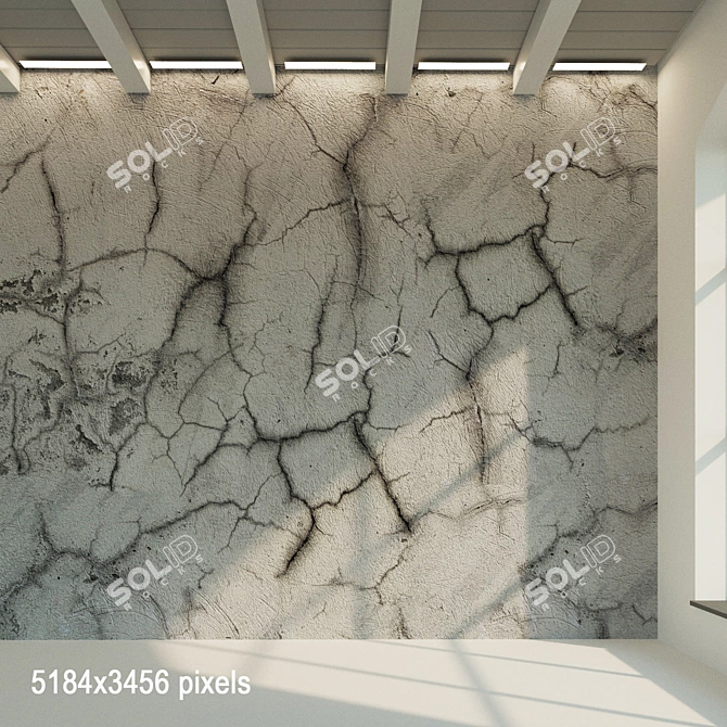 Old Concrete Wall Texture 3D 3D model image 1