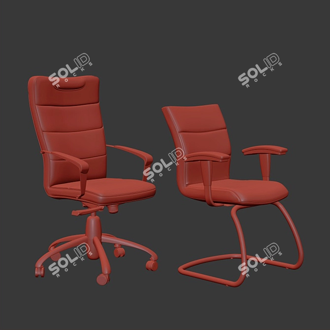 Modern Ergonomic Office Chair 3D model image 2