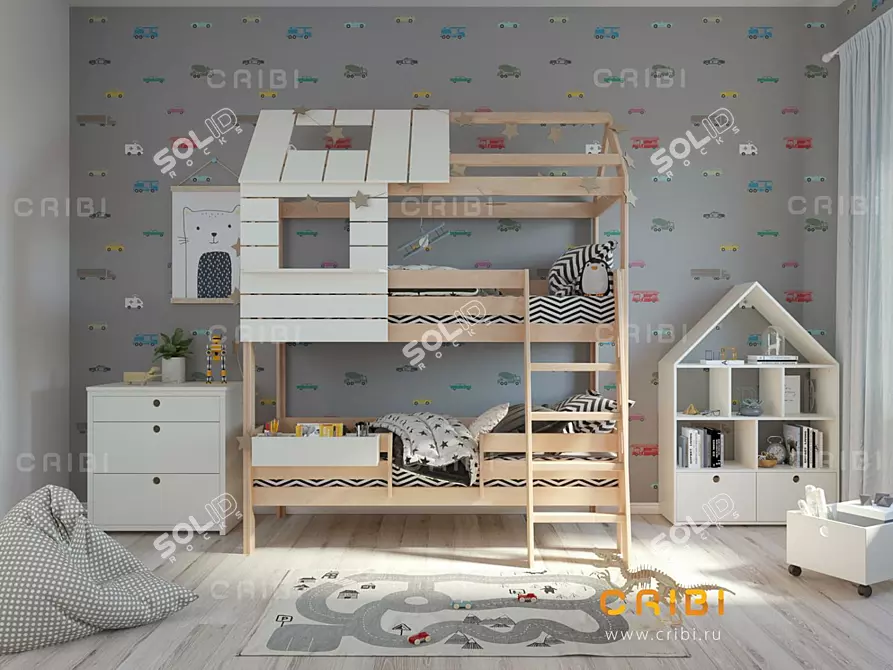 City Dream Bunk Bed for Kids 3D model image 2