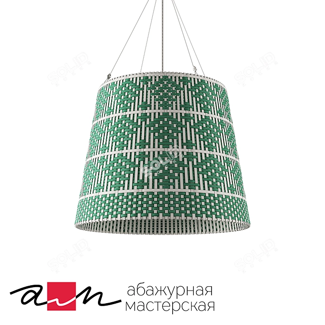 Rattan Pendant Lamp 3D model image 1