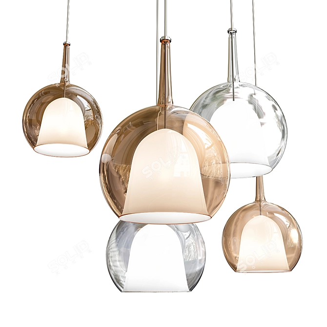 Sleek Glow Pendant Light 3D model image 1