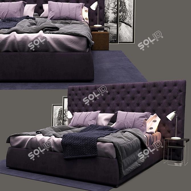 Luxury August Bed by Marelli 3D model image 1