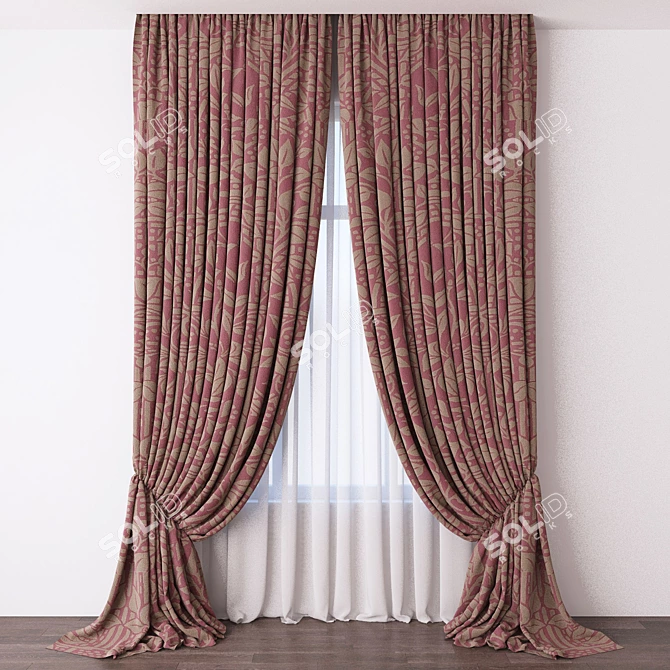 Elegant Drapery Collection 3D model image 1