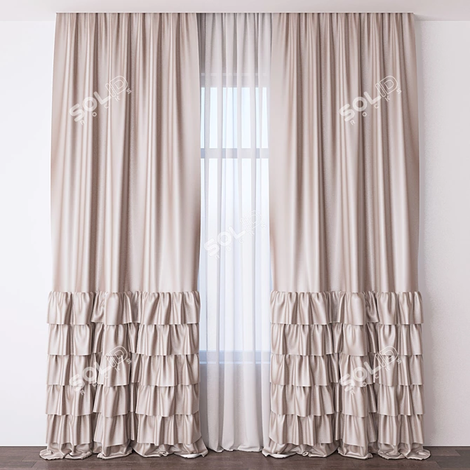 Elegant Window Dressing 3D model image 1