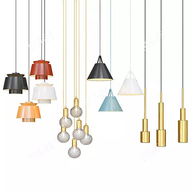 Industrial Chic Pendant Light 3D model image 1