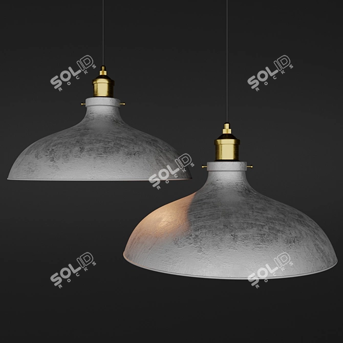 Industrial Steampunk Cone Chandelier 3D model image 1