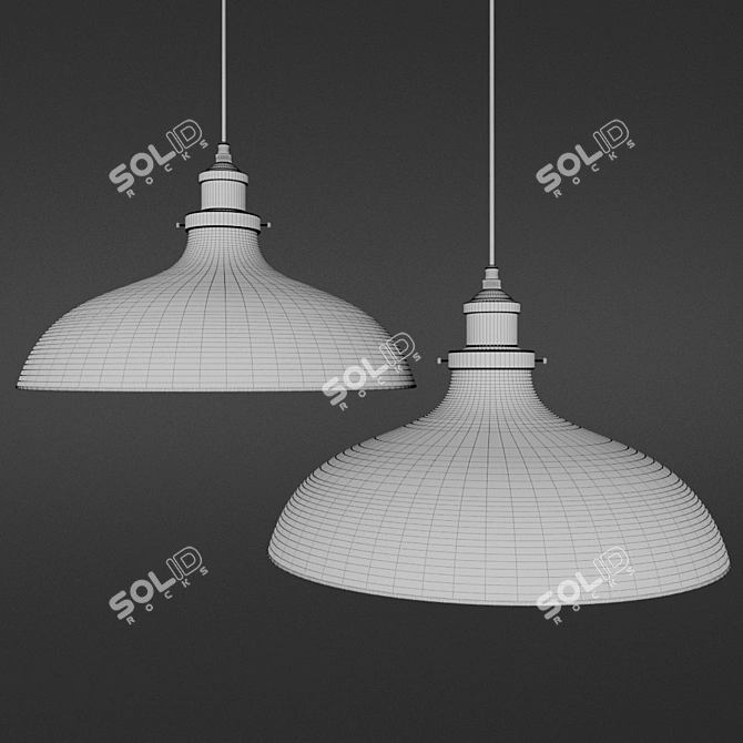 Industrial Steampunk Cone Chandelier 3D model image 3