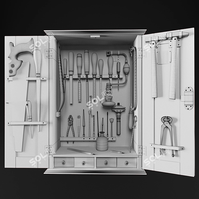 Carpenter's Cabinet: Complete Tool Set 3D model image 3