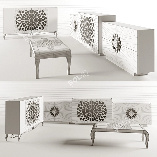 Modern Braun Franco Furniture Set 3D model image 2